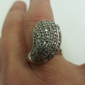 Unique Sterling Silver CZ Ring